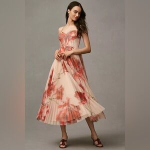 Hutch Blush and Coral Floral Midi Dress